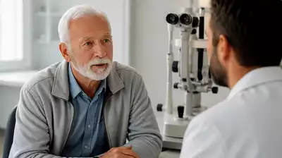 Patient discussing eye health with a doctor