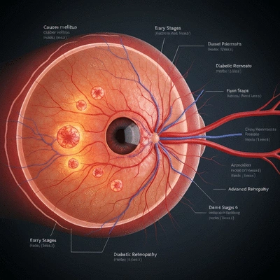Diagramm zu Ursachen und Prävalenz der diabetischen Retinopathie