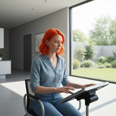 User engaging with assistive technology