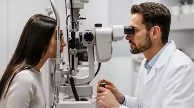 User examining eye health with a doctor