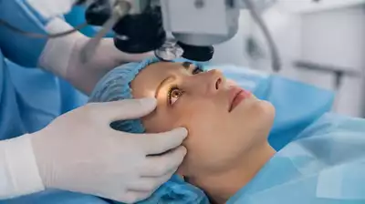 User undergoing eye surgery