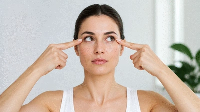 User exercising eye muscles