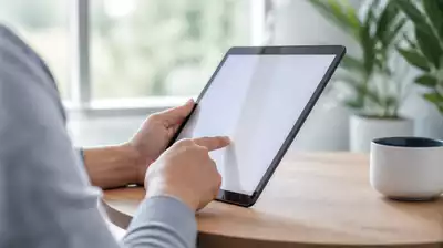 User submitting online form on tablet